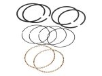 Metal piston rings for motorcycle engine repair, black and gold engine components, motorcycle engine parts for sale, Revelry Motorcycles engine repair parts, motorcycle maintenance accessories.