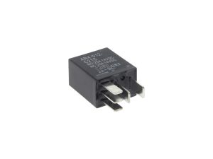 Miniature automotive relay for motorcycle electrical systems, reliable switching component.