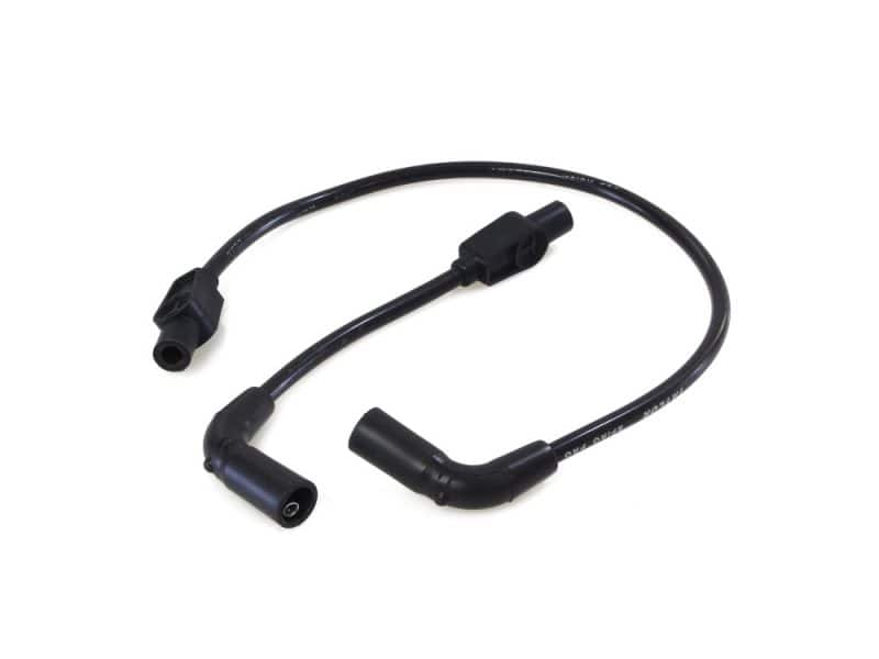 8mm Spark Plug Wire Set - Black. Fits Touring 1999-2008 with Carb and Sportster 2007-2021. Spark plug wire for motorcycle ignition system.