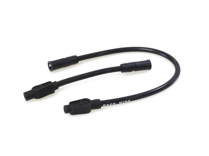 10.4mm Spark Plug Wire Set - Black. Fits Touring 1999-2008 with Carb and Sportster 2007-2021. High-performance motorcycle race spark plug wire set for Revelry Motorcycles.