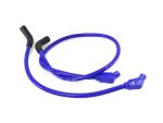 Silicone spark plug wires for motorcycles and bikes, blue colour, high quality aftermarket parts.