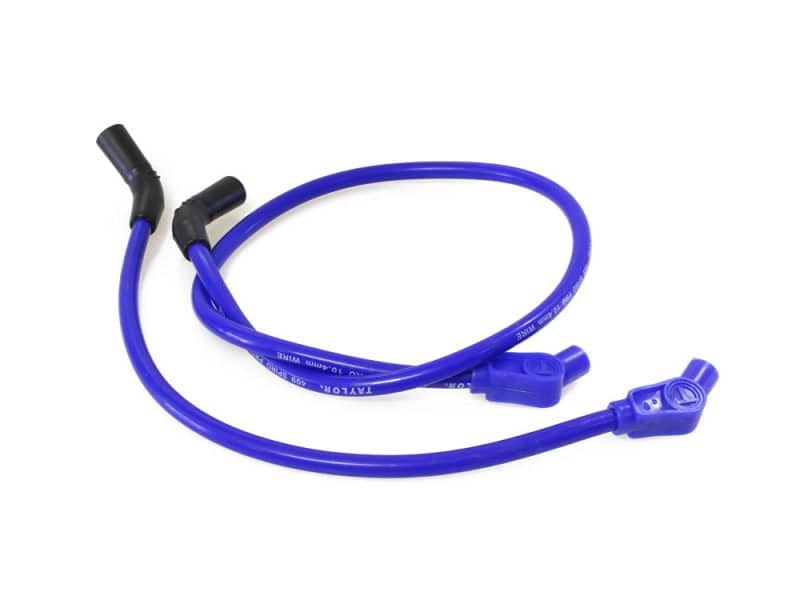 Silicone spark plug wires for motorcycles and bikes, blue colour, high quality aftermarket parts.