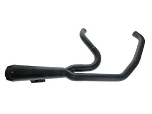 Comp-S 2-into-1 Exhaust - Black with Carbon Fiber End Cap. Fits Softail 2000-2017, Rocker 2008-2011 & Breakout 2013-2017