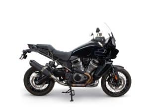 Premium black adventure motorcycle with high-performance engine and durable design for touring and off-road riding.
