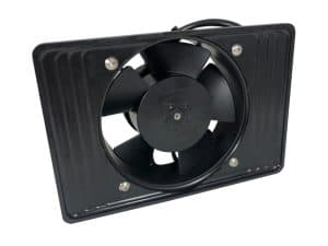 High-performance radiator fan for motorcycle cooling systems - Revelry Motorcycles.