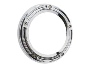 Chrome motorcycle wheel spacer for Harley Davidson revelry motorcycles.