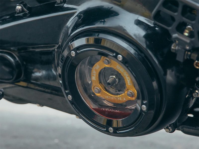 High-performance motorcycle engine close-up for Revelry Motorcycles Australia.