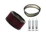 High-performance motorcycle air filter with installation kit for Revelry Motorcycles.