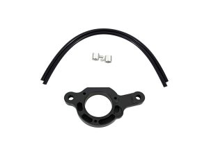 Black motorcycle speedometer mount kit with rubber seal and mounting hardware, compatible with Revelry Motorcycles.