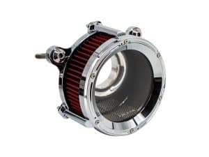 High-performance motorcycle air filter for enhanced engine airflow and power.
