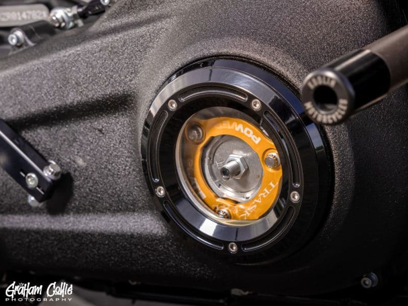 High-performance motorcycle engine part with Revelry Motorcycles branding in Australia.