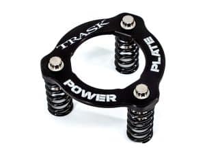 High-performance motorcycle spring preload adjuster with Revelry Cycles branding.