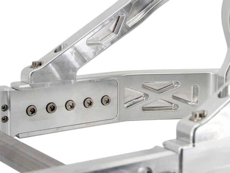 High-performance motorcycle aluminium frame component for Revelry Motorcycles Australia.