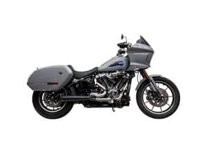 Sleek grey Harley Davidson touring motorcycle with saddlebags for motorcycle enthusiasts in Australia.