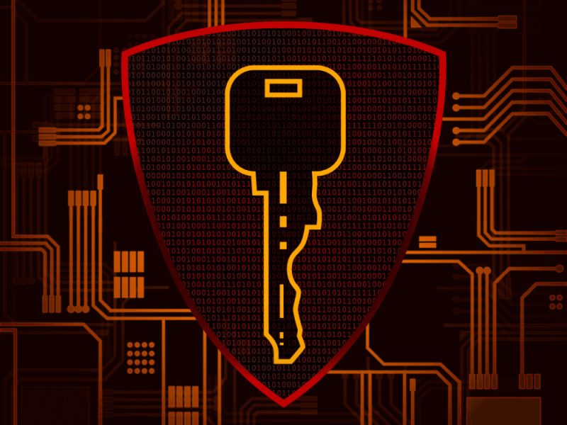 TechnoResearch Digital Tuning License Cybersecurity digital shield with skull and circuit board background.