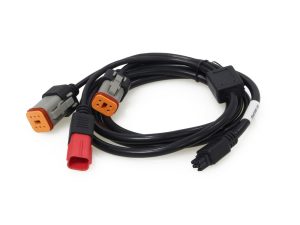 Durable motorcycle electrical wiring harness with connectors for Revelry Motorcycles.