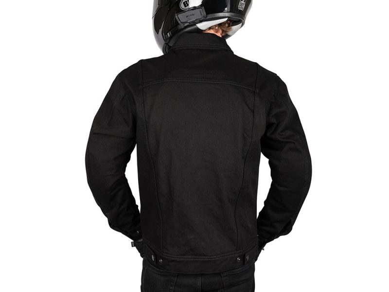 Black motorcycle jacket for men, durable and stylish protection gear.