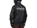 Reflective motorcycle jacket with Thra Shinn logo, ideal for riding safety and style.