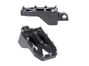 Aluminium motorcycle foot pegs for Revelry Motorcycles, durable racing style footrests.
