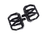 High-quality black motorcycle footpegs with aluminium construction for Revelry Motorcycles.