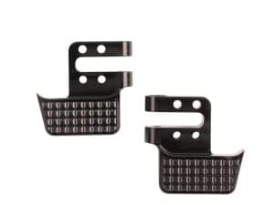 Precision motorcycle footpeg brackets for Revelry Motorcycles, durable aluminium build.