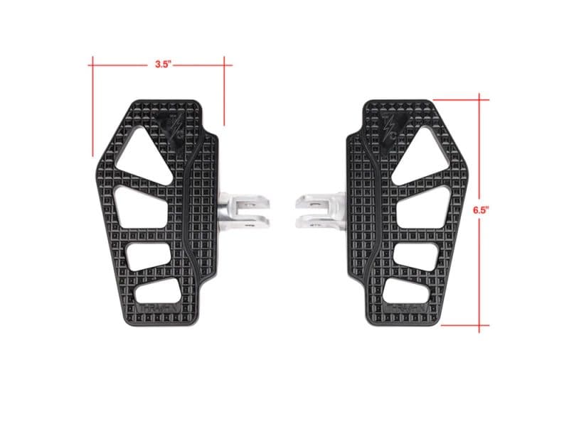 Lightweight motorcycle footpeg sets for Revelry Motorcycles, designed for optimal grip and durability.
