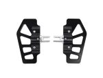 Aluminium motorcycle foot peg mounts for Revelry Cycles custom bikes.