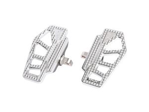 High-quality motorcycle rearsets with metal footpegs for enhanced riding performance.