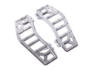 Aggressor Rider Floorboards - Chrome. Fits Touring 1980up, FL Softail 1986-2017 & Dyna Switchback 2012-2016
