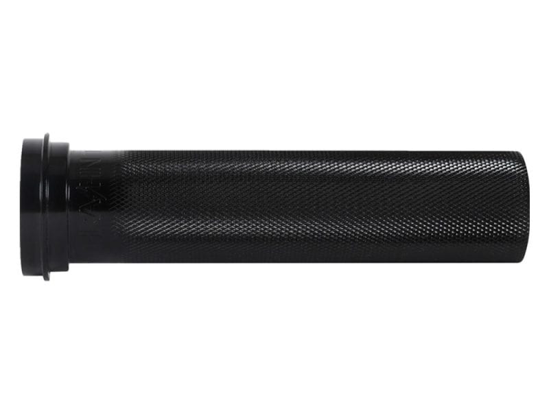 Black motorcycle handlebar grip for Revelry Motorcycles, durable rubber design.