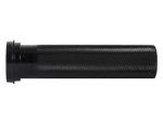 Black motorcycle handlebar grip with textured surface for Revelry Motorcycles.
