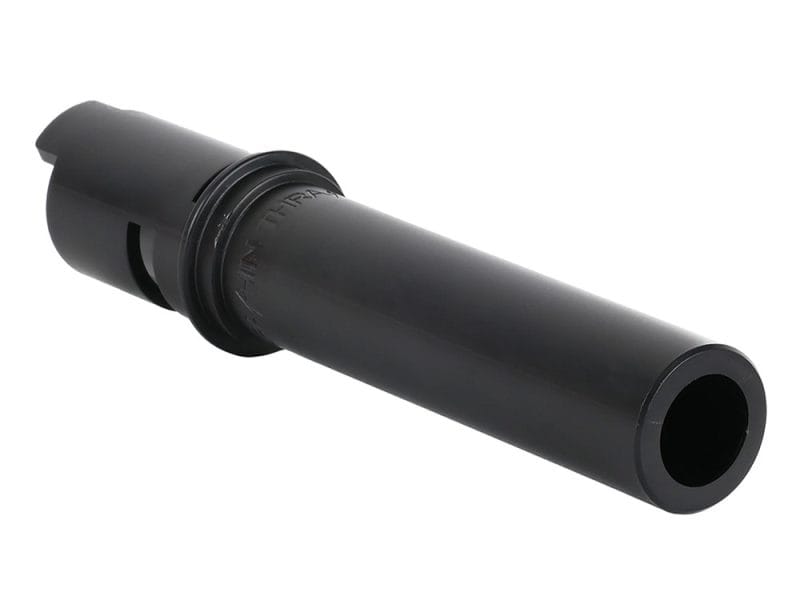 Black motorcycle exhaust silencer for Revelry Motorcycles.