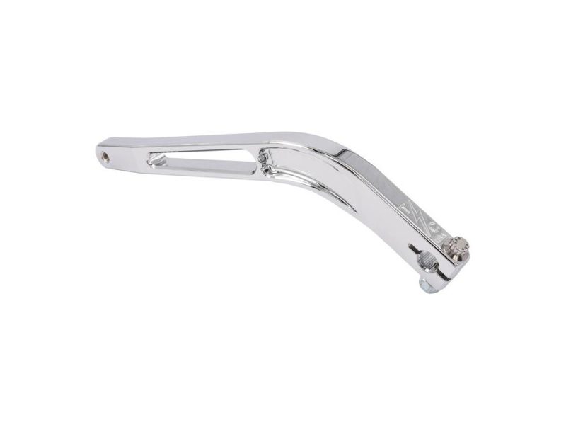 Chrome motorcycle footpeg extender for Revelry Motorcycles, durable and stylish accessory.