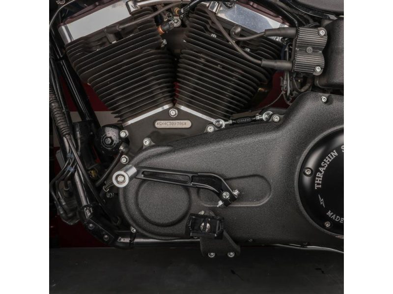 Vivid motorcycle engine close-up showcasing powerful Harley-Davidson V-twin engine design.