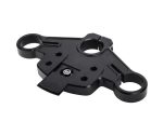 Lightweight motorcycle steering damper mount for enhanced bike stability.