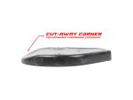 High-performance motorcycle foot peg with custom cut-away corner design for better fit and control.