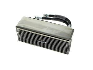 High-performance motorcycle oil cooler for Revelry Motorcycles, enhanced cooling system, durable design.