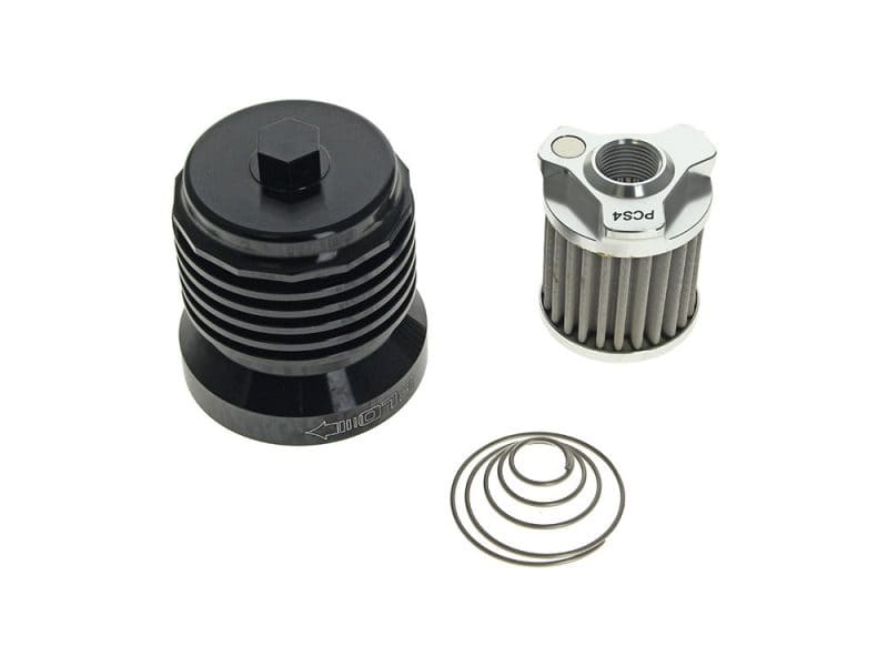 Evolution 1984-1999 & Sportster 1984-2021 Black motorcycle oil filter cover with replacement filter for Revelry Motorcycles Australia.