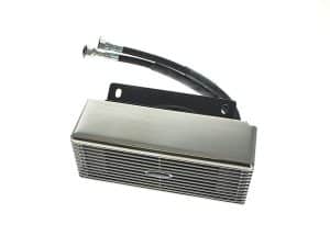 Revelry Motorcycles high-performance motorcycle oil cooler with aluminium construction for optimal engine cooling.