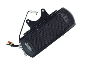 High-performance motorcycle radiator cooling fan for Revelry Motorcycles.