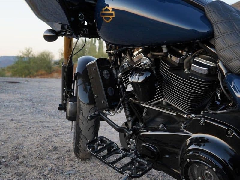 Harley-Davidson motorcycle engine close-up at Revelry Motorcycles, showcasing high-performance custom bikes in Australia.
