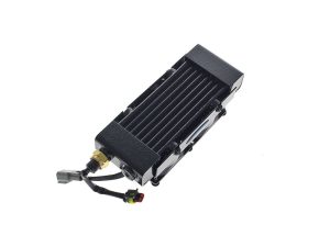 High-performance motorcycle radiator for Revelry Cycles' custom bikes and builds.