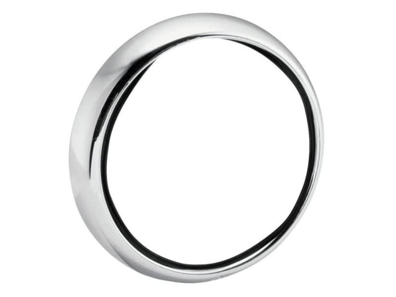 Shiny chrome motorcycle headlight bezel ring for Revelry Motorcycles.