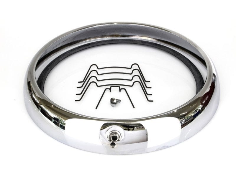 Chrome motorcycle wheel cover with mounting hardware for Revelry Motorcycles, Australian street bikes, custom parts equipement.