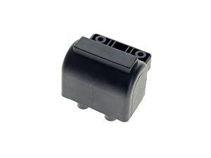 Compact motorcycle relay switch for Revelry Motorcycles, durable automotive-grade component.