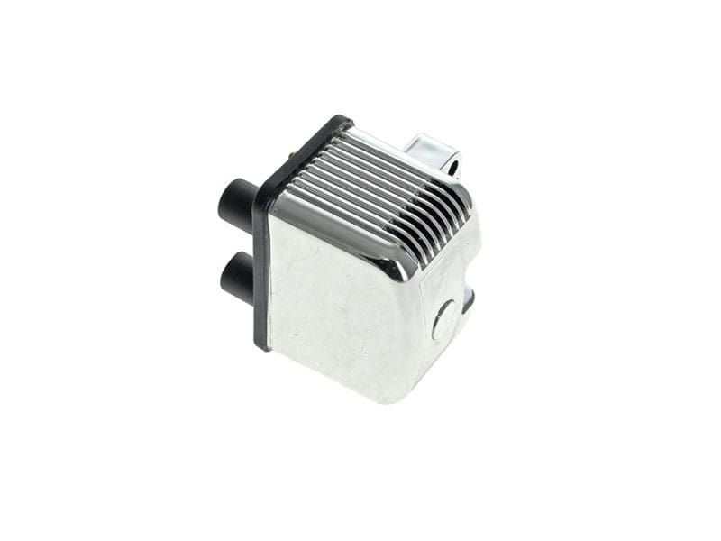 Ignition Coil - Chrome. Fits Big Twin 1970-1999 & Sportster 1971-2003 Models with Upgraded Single Fire Ignition High-performance motorcycle turbocharger component for Revelry Motorcycles.