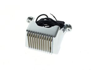 High-performance motorcycle voltage regulator with heat sink for Revelry Motorcycles Australia.