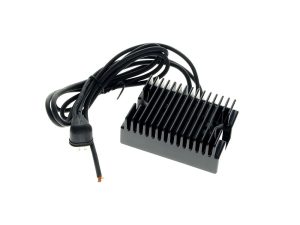 Aluminium motorcycle voltage regulator with cooling fins for motorcycles.