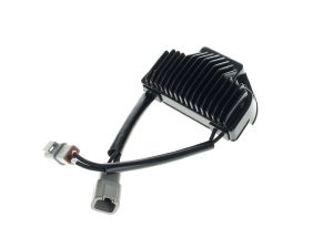 High-performance motorcycle voltage regulator with cooling fins for Revelry Motorcycles Australia.