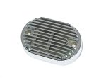 Polished metal motorcycle vent cover for Revelry Motorcycles, durable and stylish.